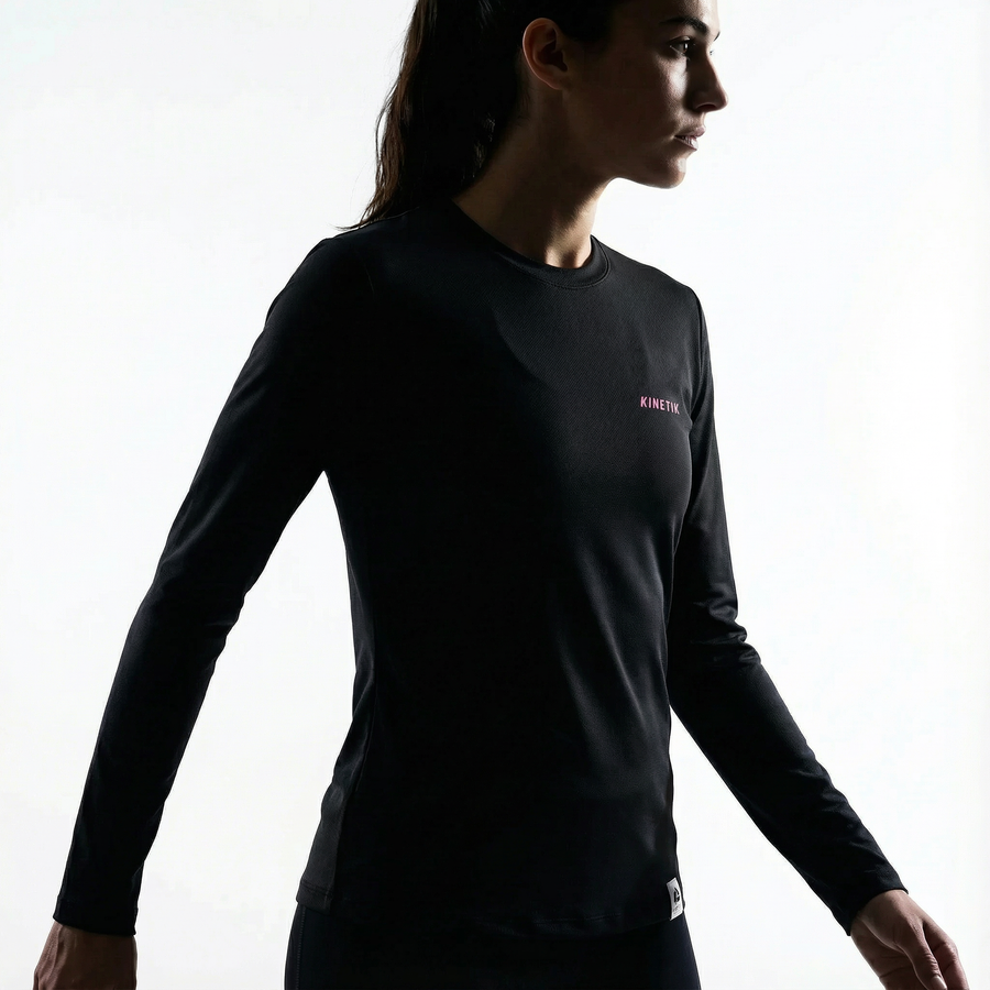 Maillots trail-running VEKTRA LS WOMEN BLACK - 2 - kinetik