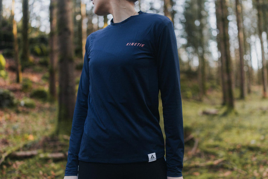 Maillots trail-running VEKTRA LS WOMEN NAVY - 2 - kinetik